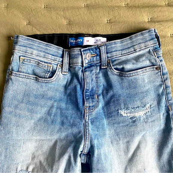 Old Navy boys 14 slim denim cutoffs - Picture 4 of 4